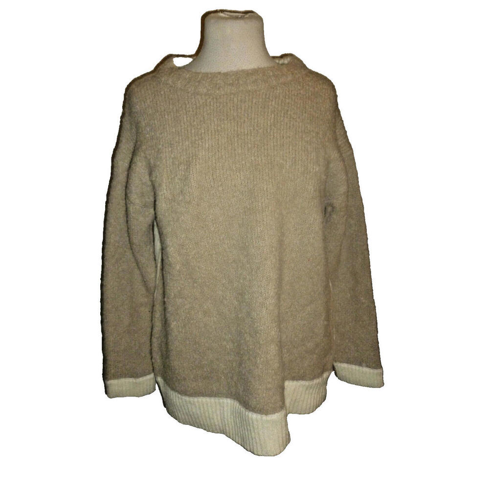 NEW NWT‎ Soft Surroundings Pullover Sweater Wool Alpaca Colorblock M Medium